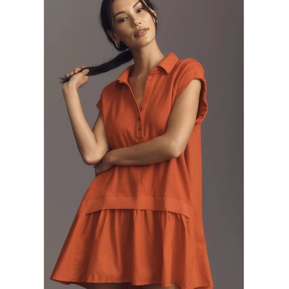 Daily Practice by Anthropologie Offsides Mini Dress Red oversized preppy size M
